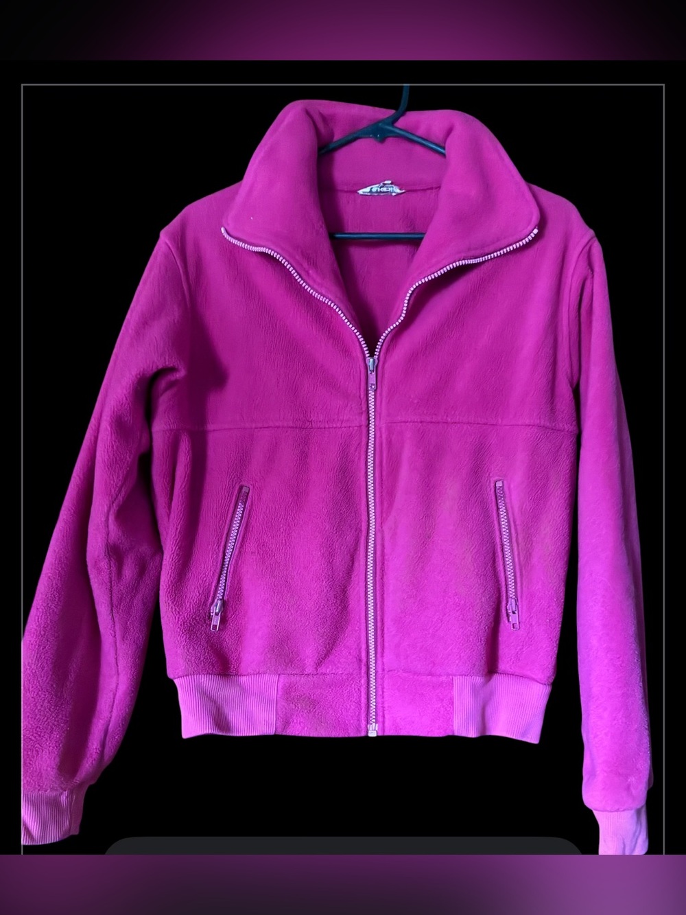 Vintage 80s 90s REI Full Zip Polar Fleece Bomber Jacket Hot Pink Women's Size
